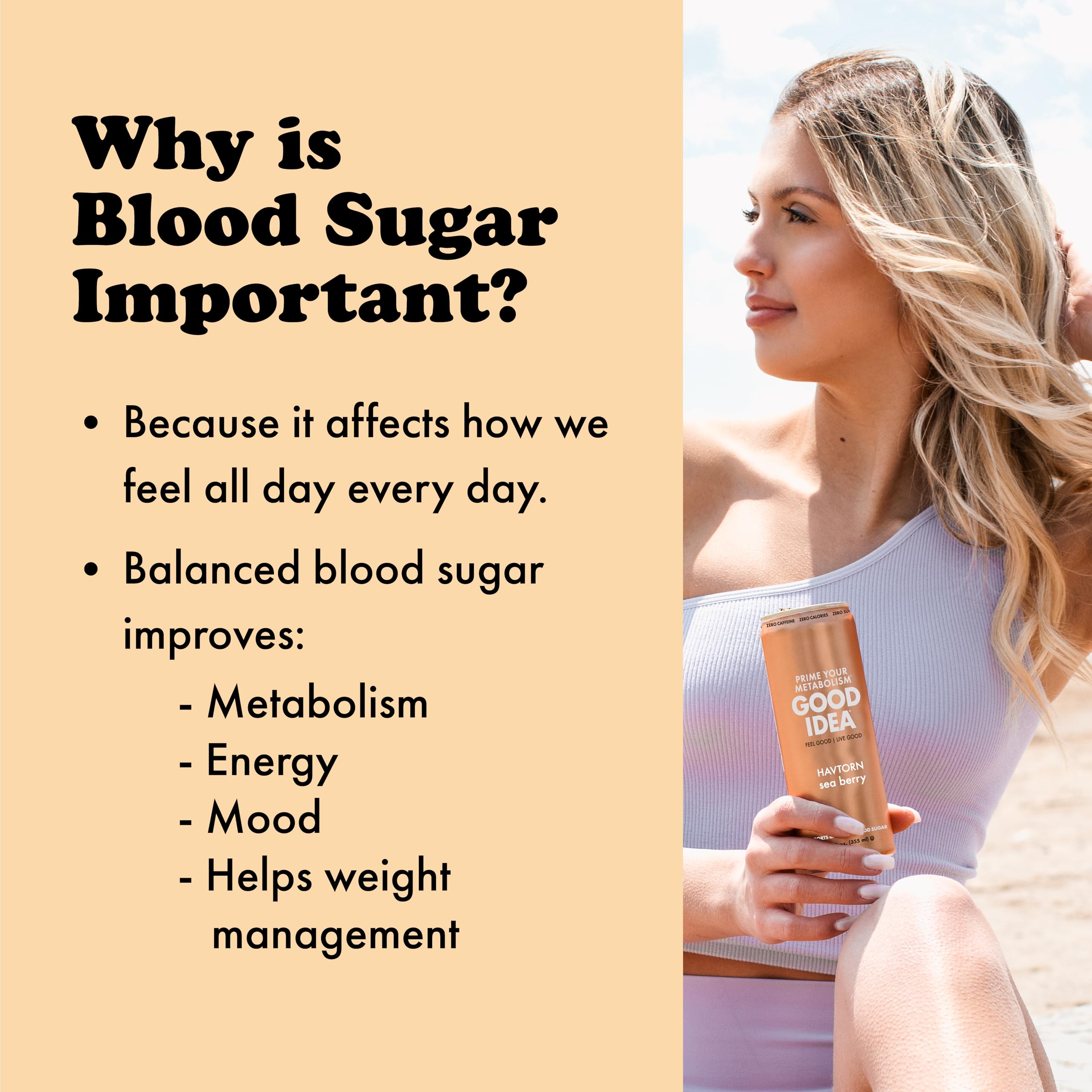 Good Idea Sparkling Water nutrition label highlights zero sugar