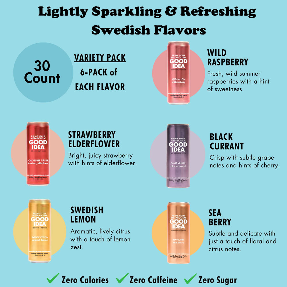 Good Idea Variety Pack display shows five flavors for easy flavor exploration