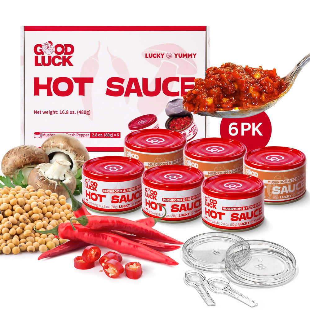 GOOD LUCK Mushroom Hot Sauce bottle boosts flavor in every bite