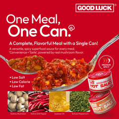GOOD LUCK Mushroom Hot Sauce pour captures glossy oil for stir-fries