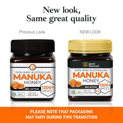 Good Natured Manuka Honey jar with AMHA certificate visible