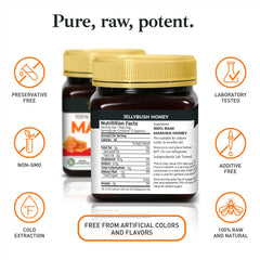 Good Natured Manuka Honey pour action, golden flow for drizzle on oats.