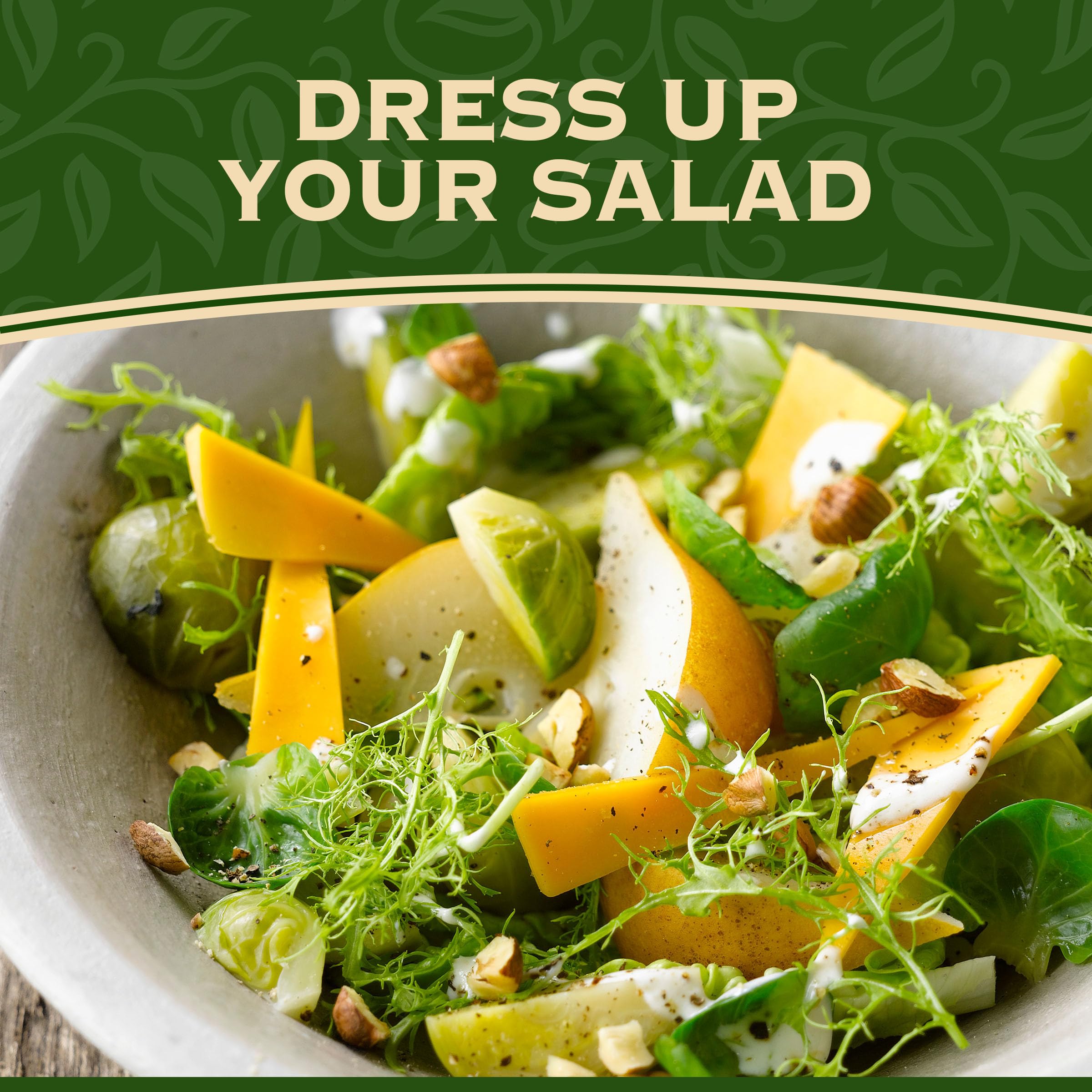 Nutrition info for Good Seasons Garlic & Herb dressing shows low-fat option.