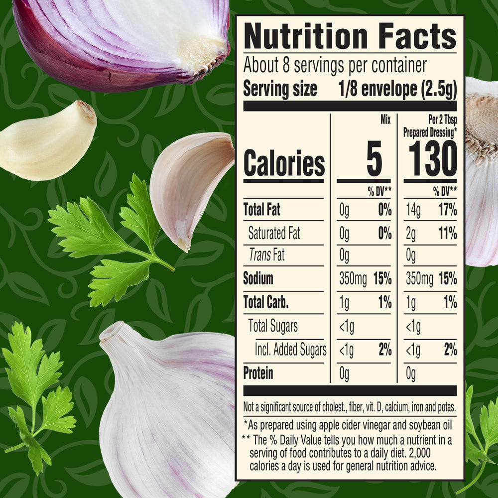 Good Seasons garlic-herb dressing dry packet ready for quick flavor.