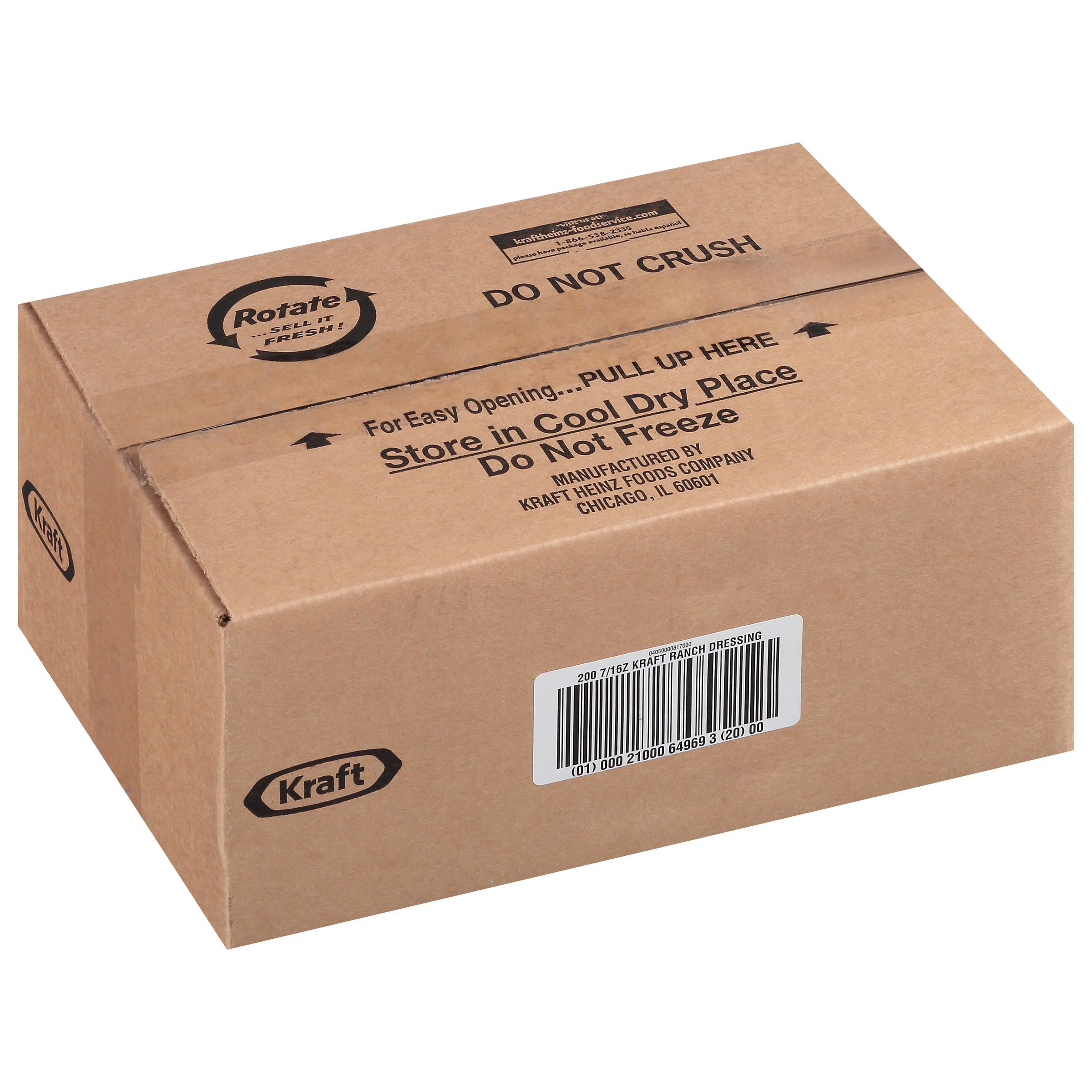 Good Seasons Kraft Ranch single-serve packets arranged for cafeteria self-serve.