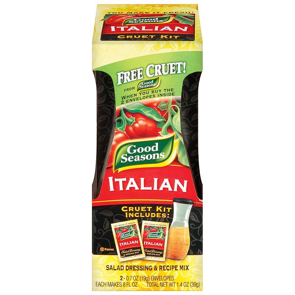 Good Seasons salad dressing bottle for easy pouring and fresh Italian flavor in every salad.
