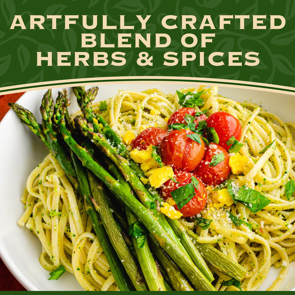 Good Seasons Zesty Italian salad bowl with vibrant greens and dressing.