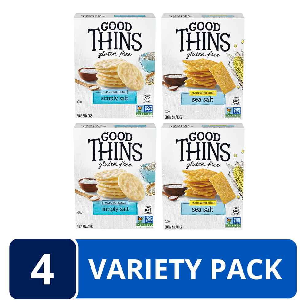 Good Thins bulk 4-box pack, convenient gluten-free crackers for family snacking