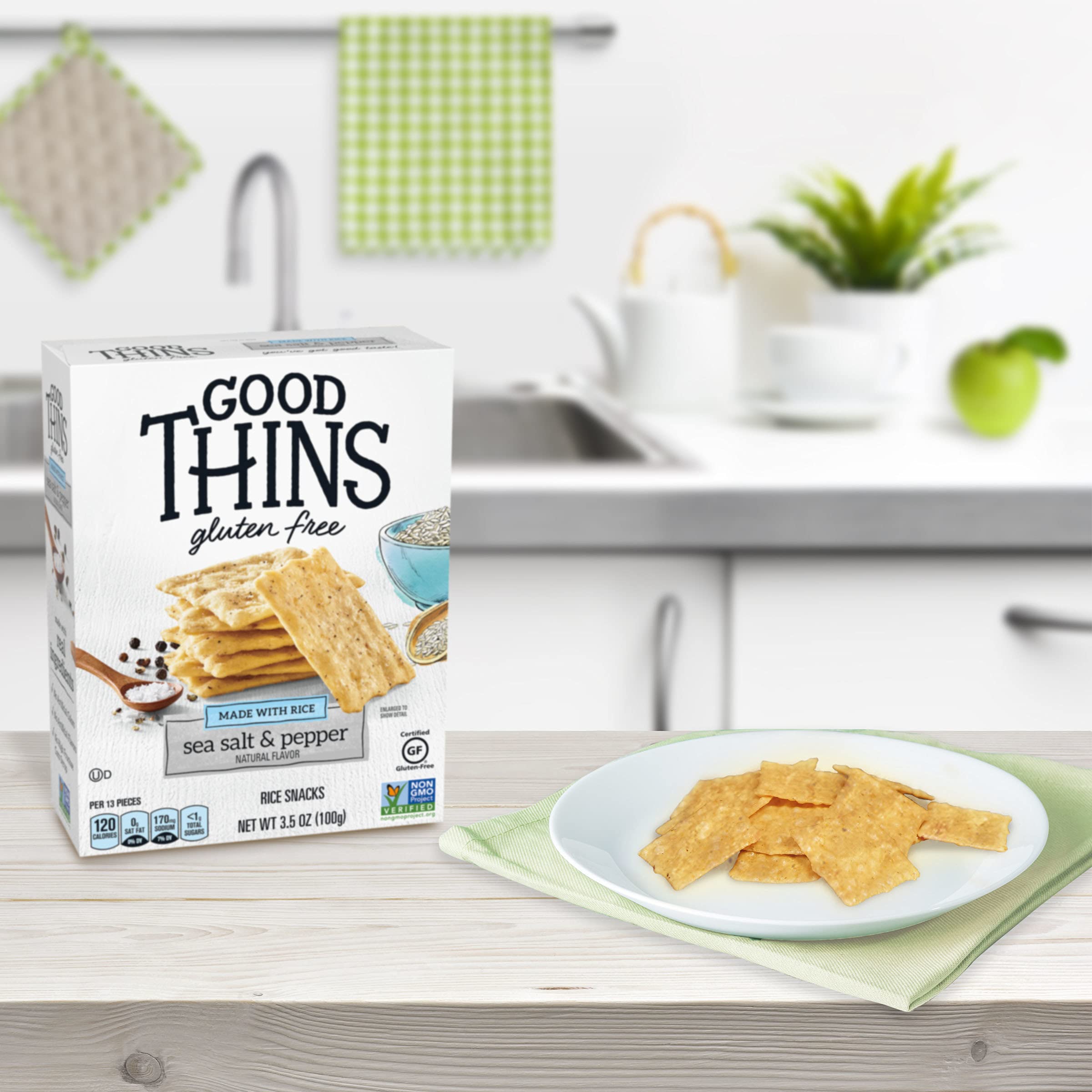Good Thins lunch-friendly snack idea, easy to pack in a bag.