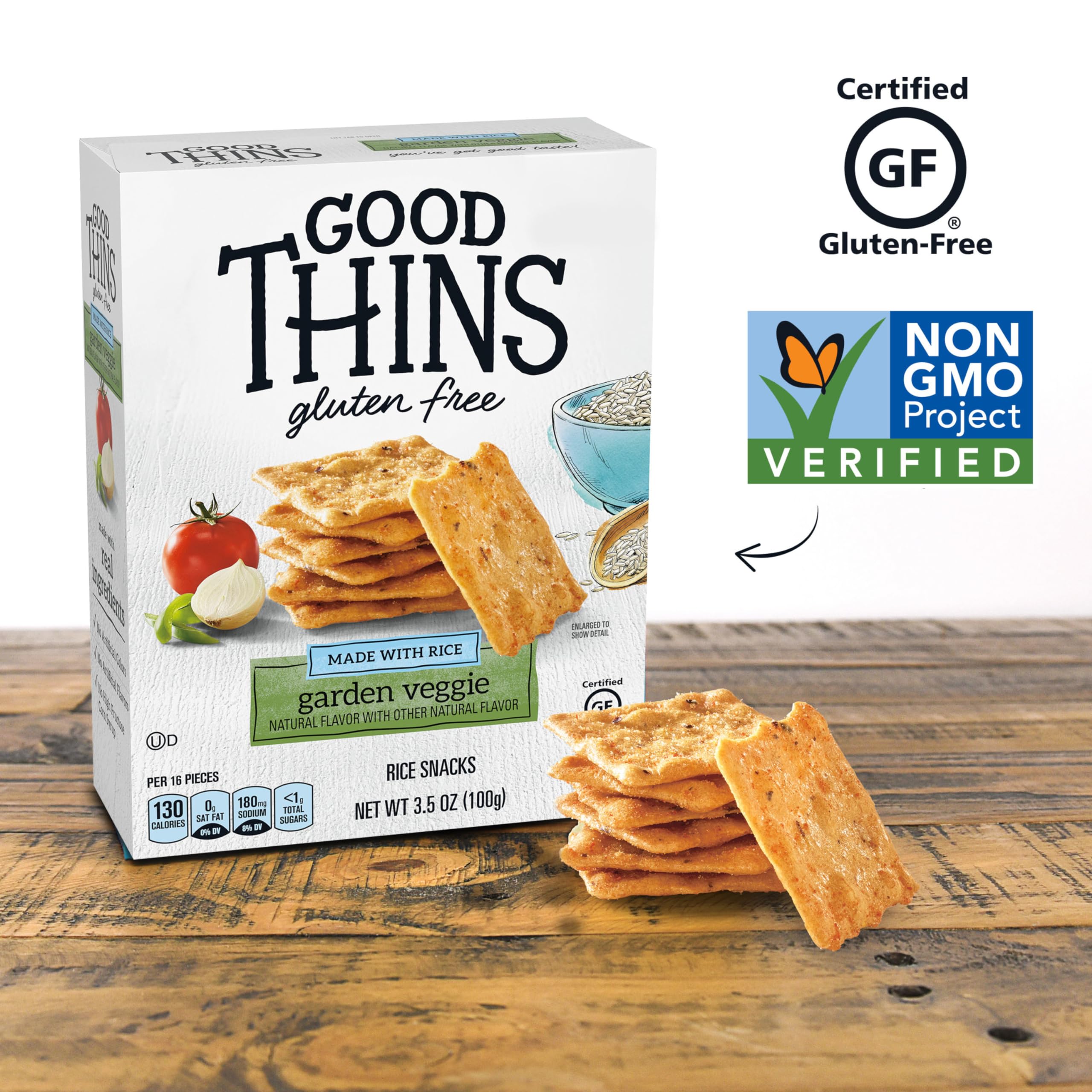 Good Thins snack board with crackers ready for dipping