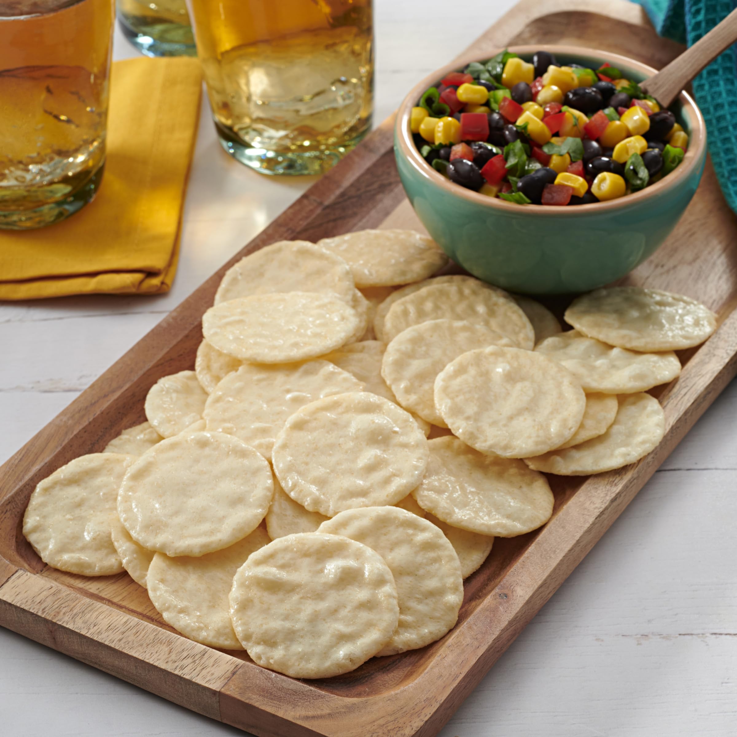 Party platter idea featuring Good Thins Simply Salt crackers