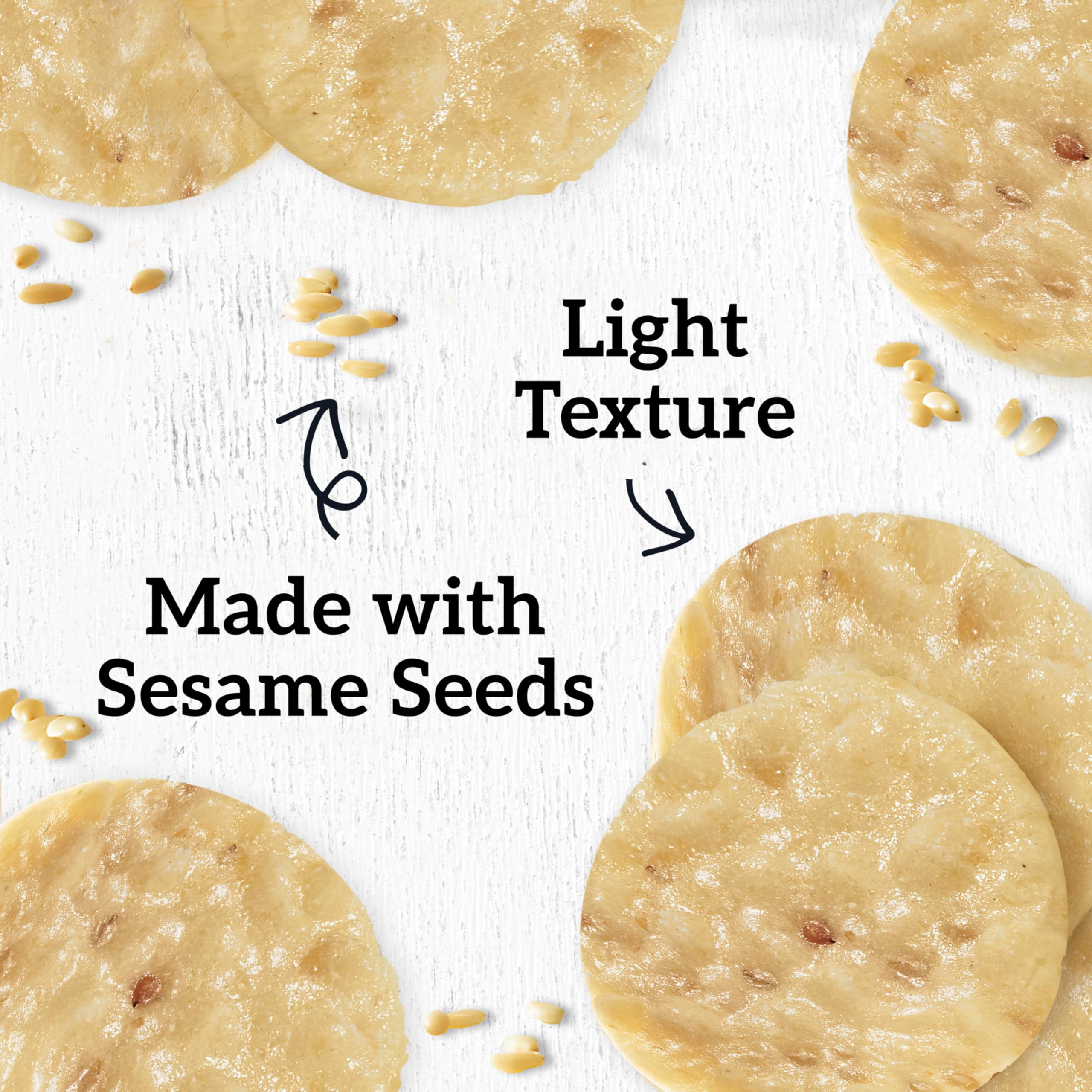Six-box bulk pack of Good Thins sesame rice snacks.