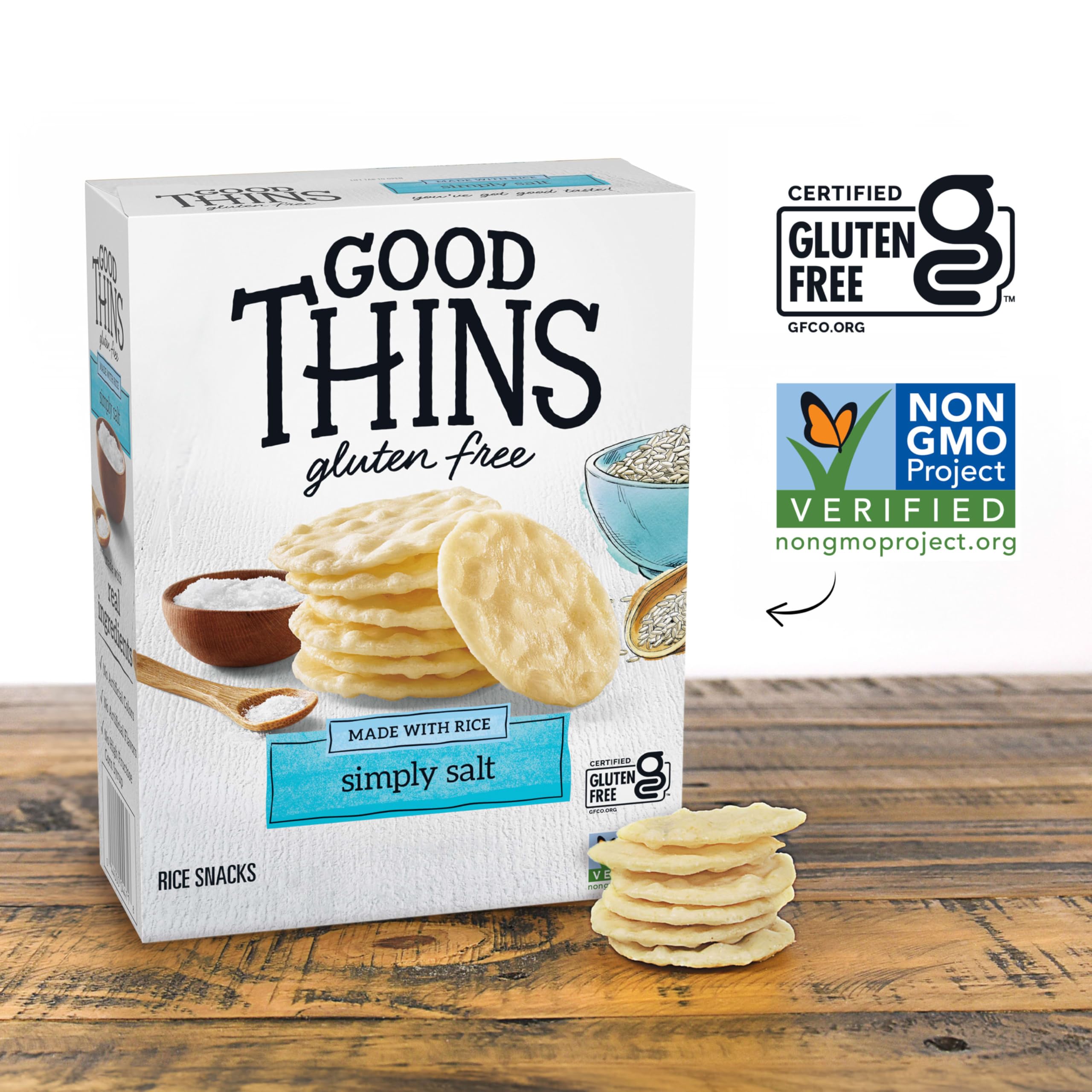 Good Thins Travel snacks, easy to pack for on-the-go