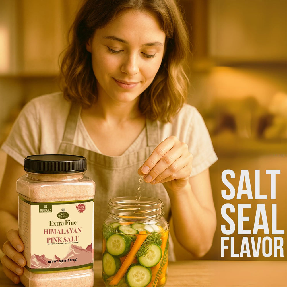 Good Tierra Himalayan Pink Salt for canning and preserving foods.