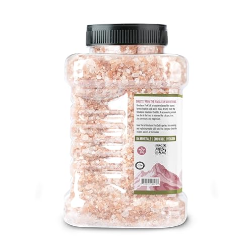 Close-up of Good Tierra Himalayan Pink Salt crystals showing natural color and minerals