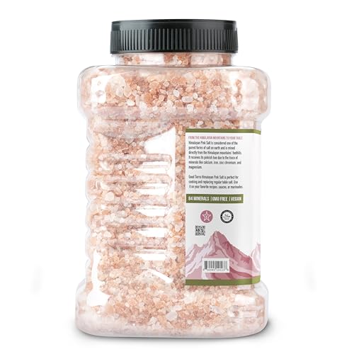 Good Tierra pink salt in a jar ready for meal seasoning.