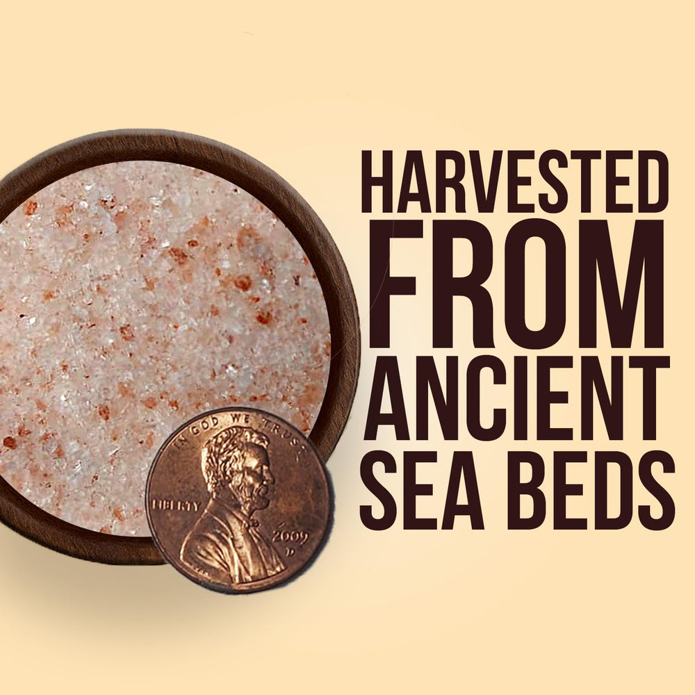 Good Tierra Himalayan Pink Salt on measuring spoon shows fine texture for accuracy.