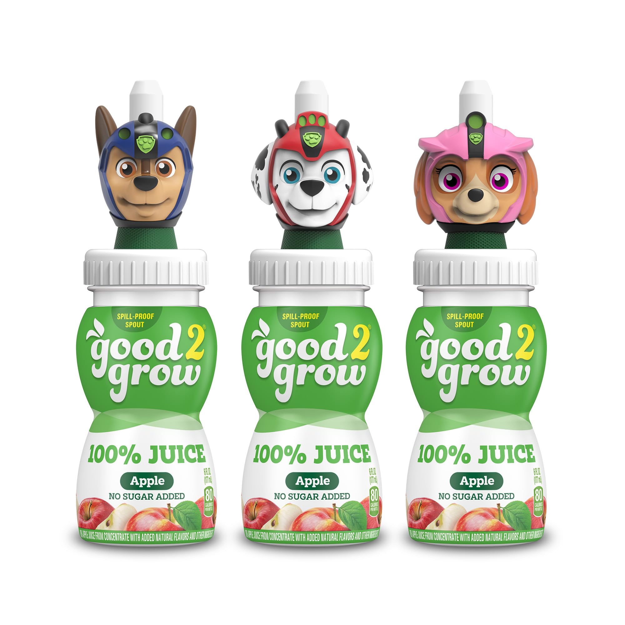 good2grow apple juice bottle with PAW Patrol top for mess-free snacking