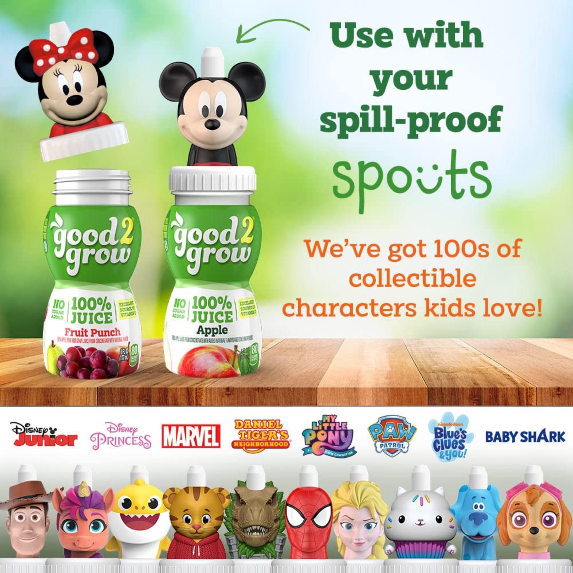 Good2grow bottle with toppers for spill-free play on the go