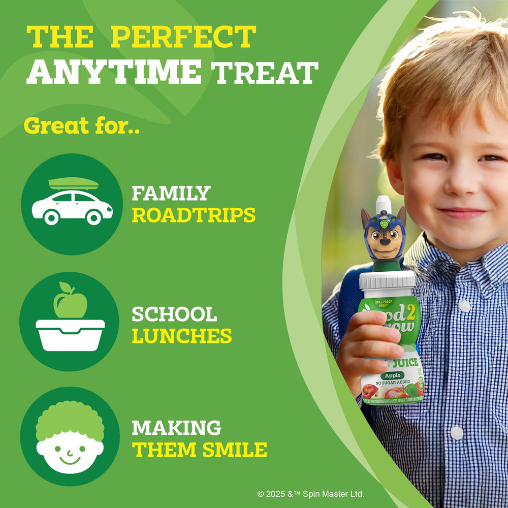 good2grow apple juice bottle label shows no added sugar for kids