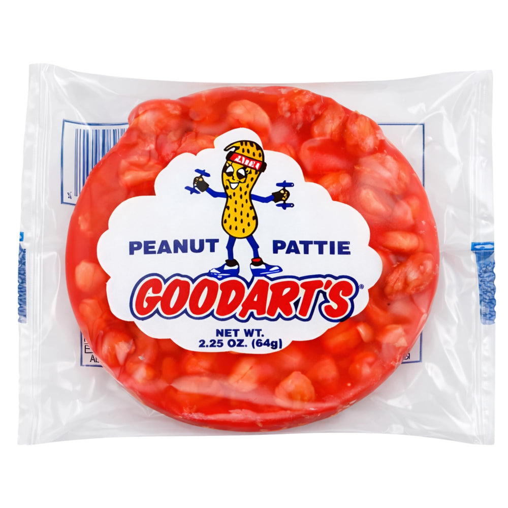 Goodart's Peanut Pattie 24-count packaging detail.