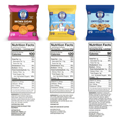 Goodie Girl Animal Crackers back view highlights gluten-free option for lunchboxes.