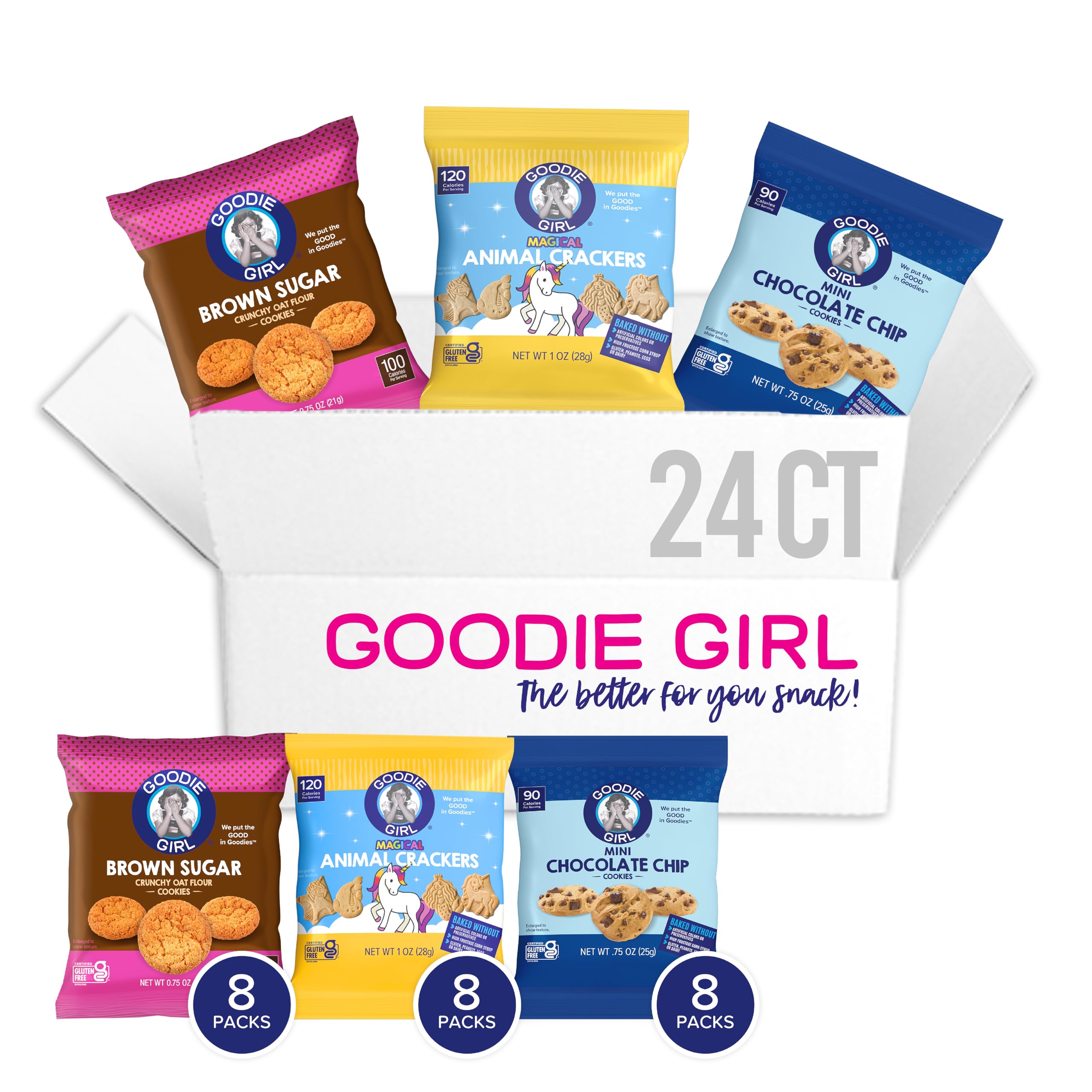 Goodie Girl Magical Animal Crackers front view in an on-the-go snack pack.
