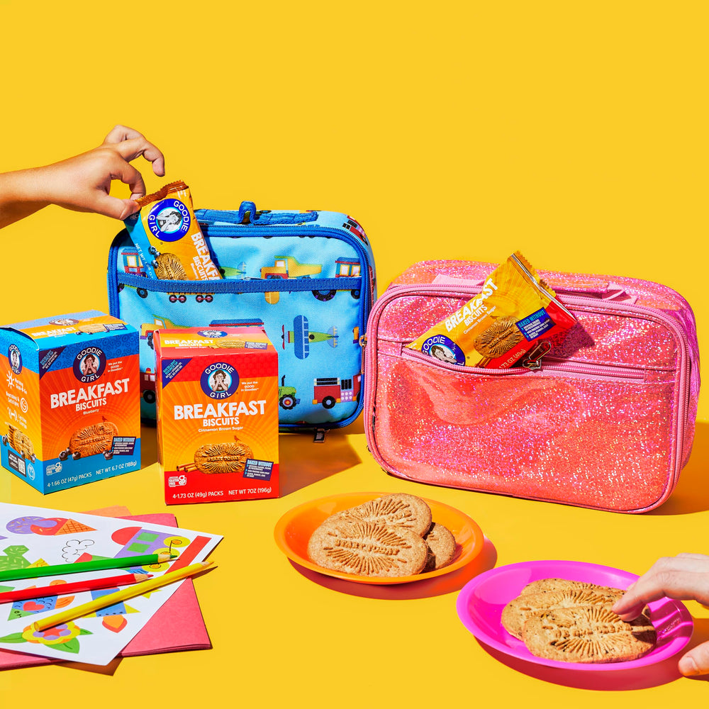 Goodie Girl Blueberry Breakfast Biscuit kosher-certified label for inclusive dietary needs.