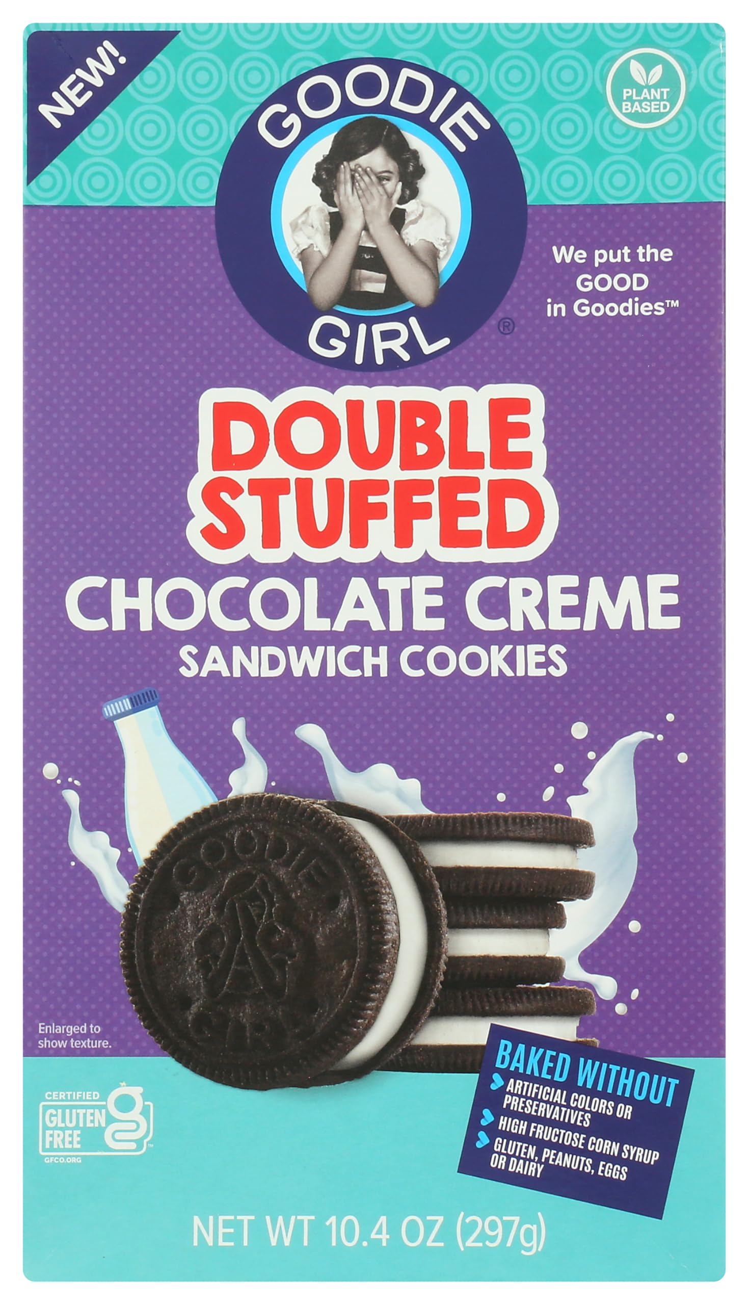 Goodie Girl Cookies Ds Chocolate Creme pack shot highlighting premium ingredients and indulgence
