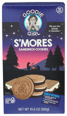 Goodie Girl S'mores Sandwich Cookies pack—grab-and-go snack for quick cravings.