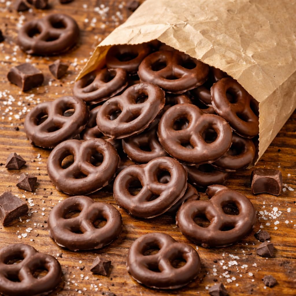 Goodland Farms Gift basket idea featuring dark chocolate pretzels as a crowd-pleaser.