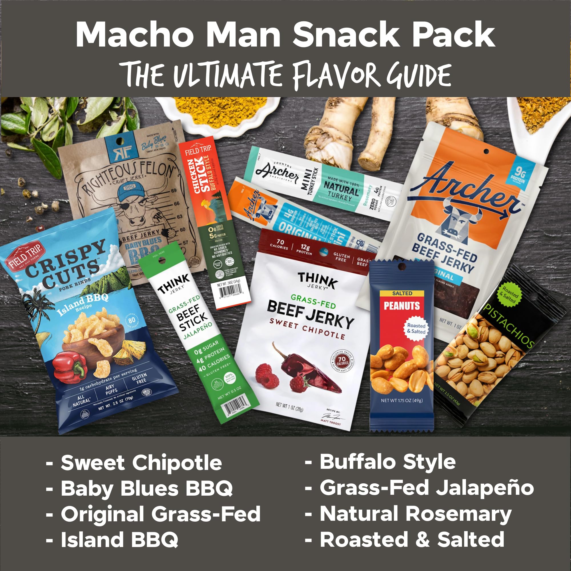 Macho Man snack pack pistachios and peanuts for crunchy texture and protein
