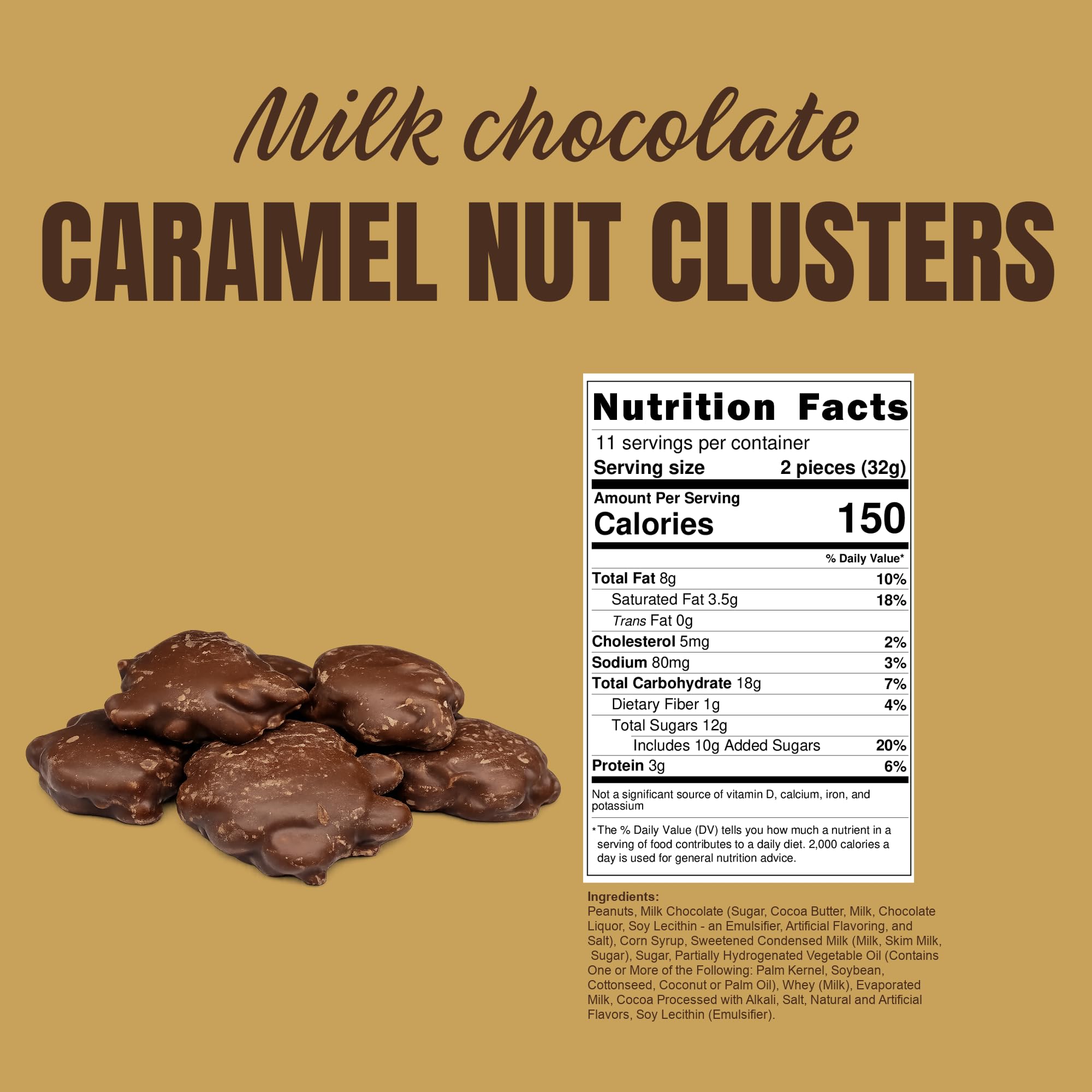 Goodland Farms Peanut Perk clusters: roasted peanuts nestled in soft caramel, perfect for sharing.