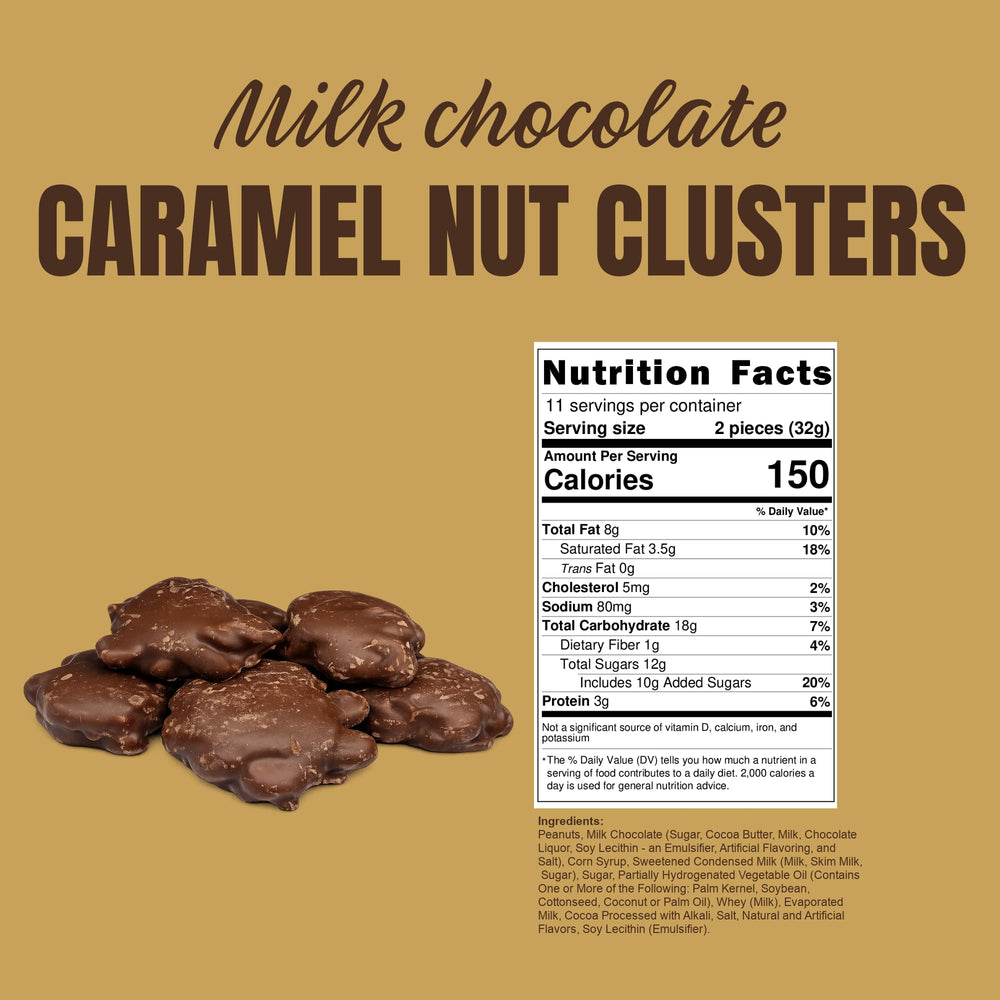 Goodland Farms Peanut Perk clusters: roasted peanuts nestled in soft caramel, perfect for sharing.