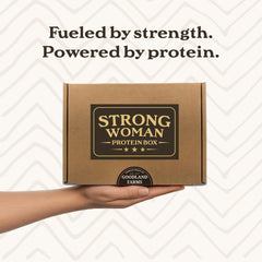 Goodland Farms Strong Woman Box open contents reveal varied jerky and meat snacks.