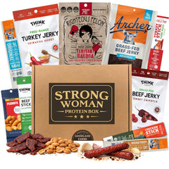 Goodland Farms Strong Woman Box packaging highlights convenient, high-protein snacks.
