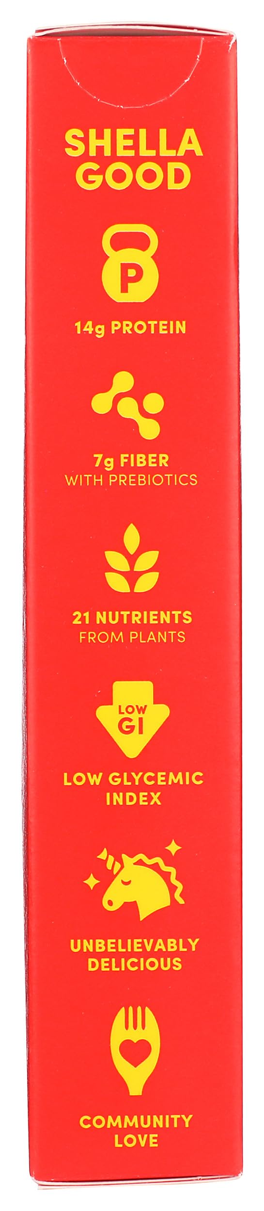 Goodles Shella Good nutrition facts show 14g protein and 6g fiber per serving