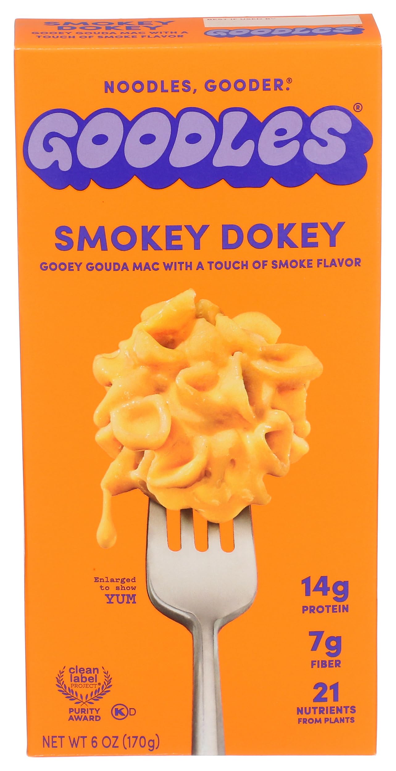 Goodles Smokey Dokey packaging highlights premium ingredients for quick weeknight meals