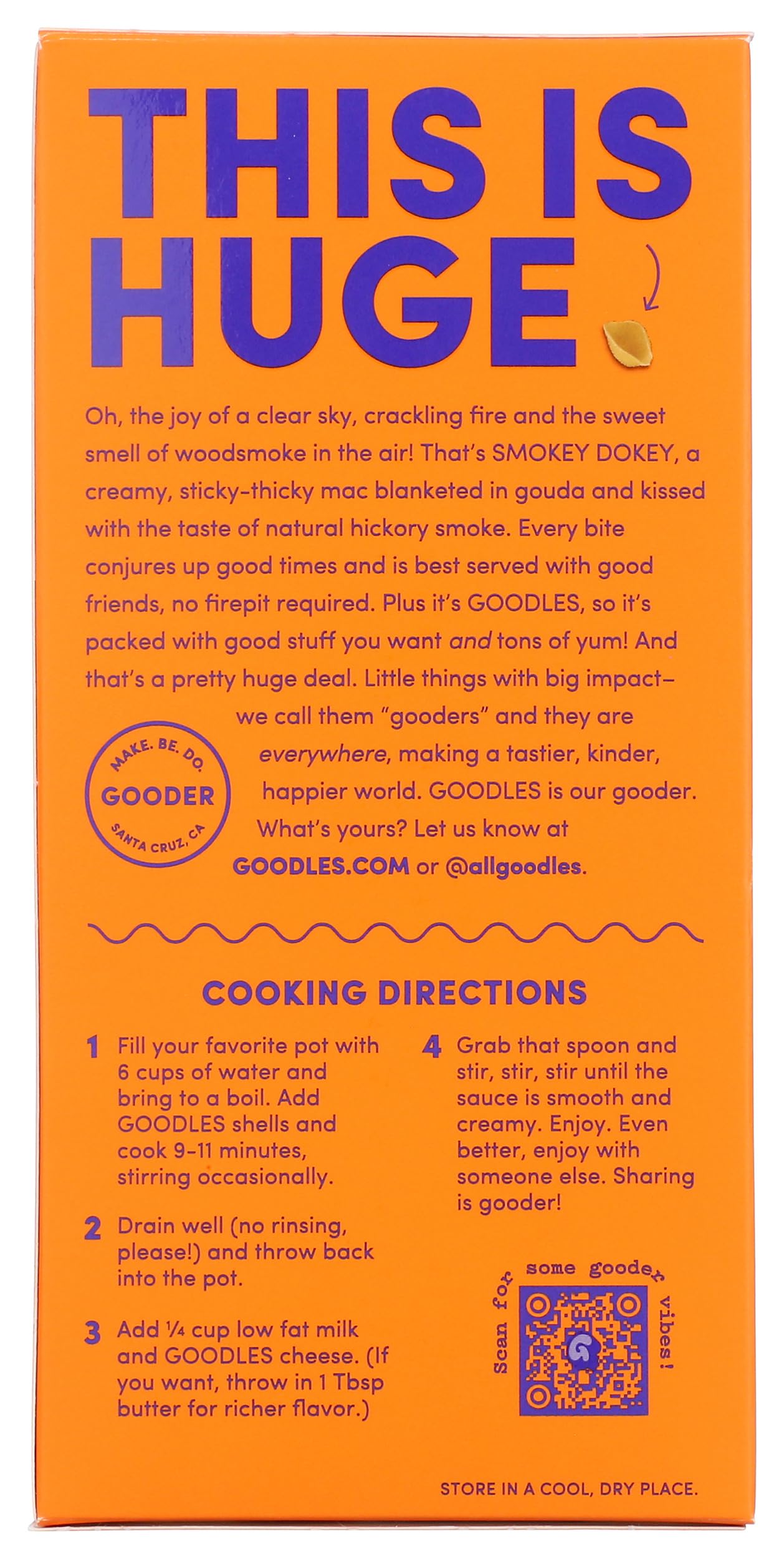 Goodles Smokey Dokey mac and cheese sauce swirls in a pot