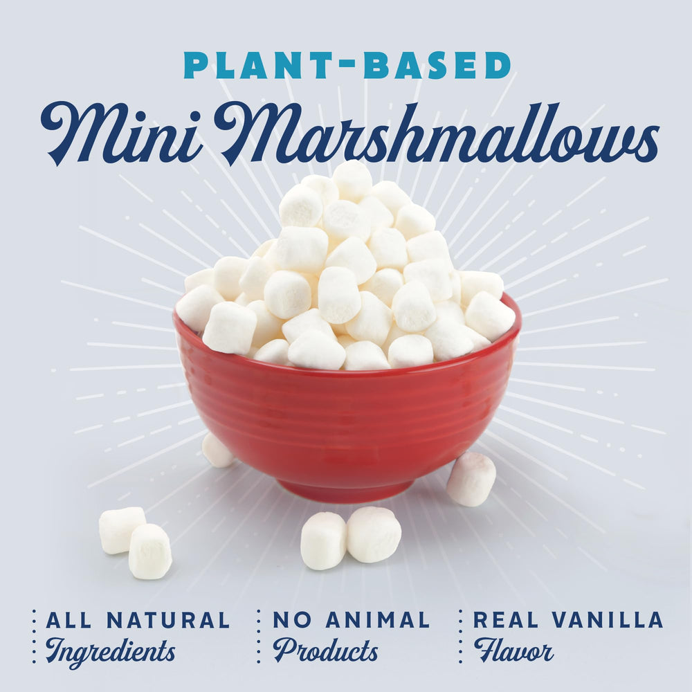 GoodMallow mini marshmallows melting in hot chocolate for a creamy sip.