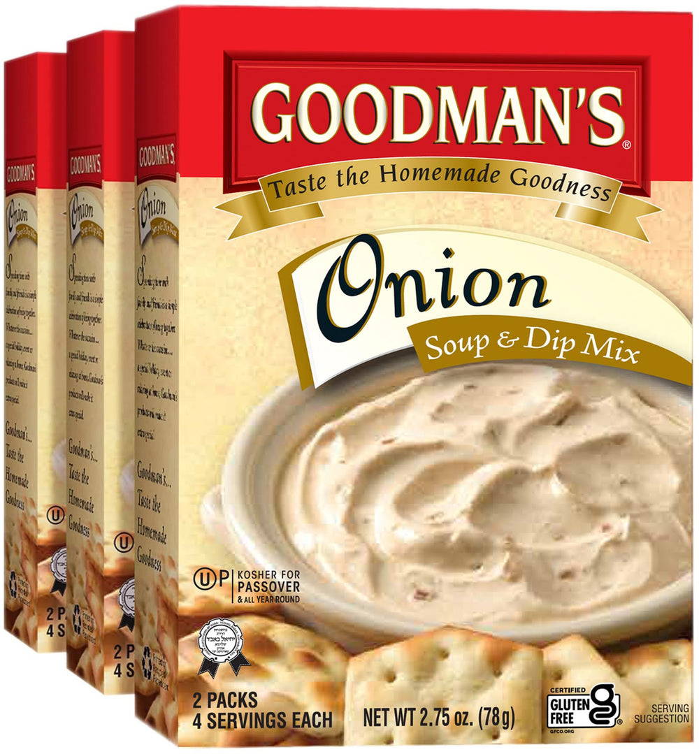 Goodman's Onion Soup & Dip Mix pack ready for cozy family dinners
