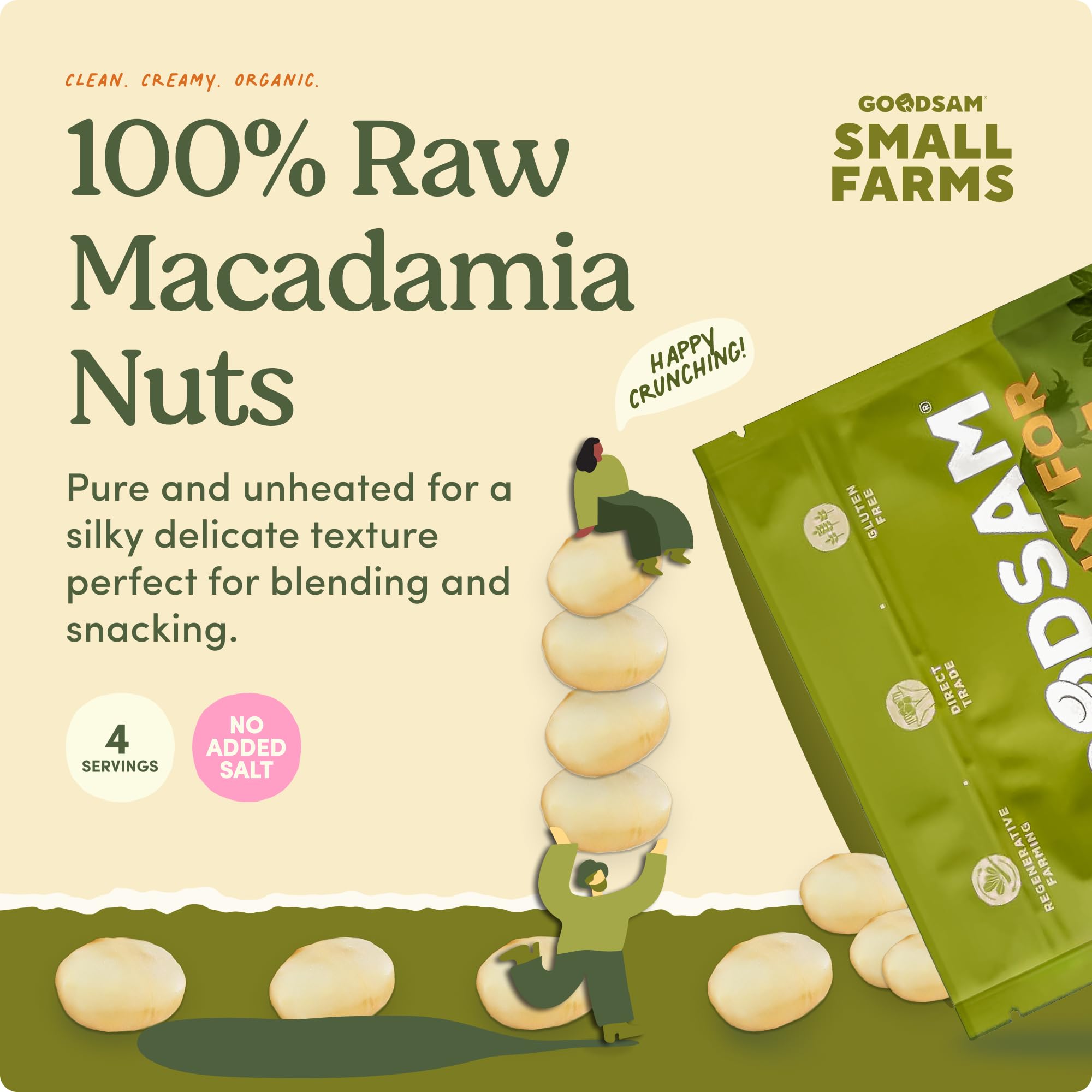 Goodsam macadamias in bowl ideal for snacking or cooking