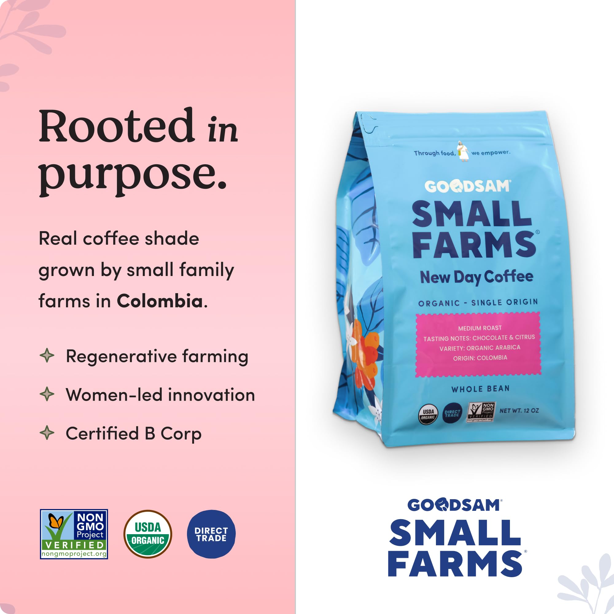 Goodsam New Day brewed cup reveals bright citrus and chocolate notes in a smooth body
