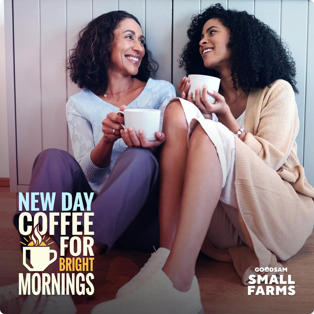 Goodsam New Day grind pour illustrates consistent grind for even extraction