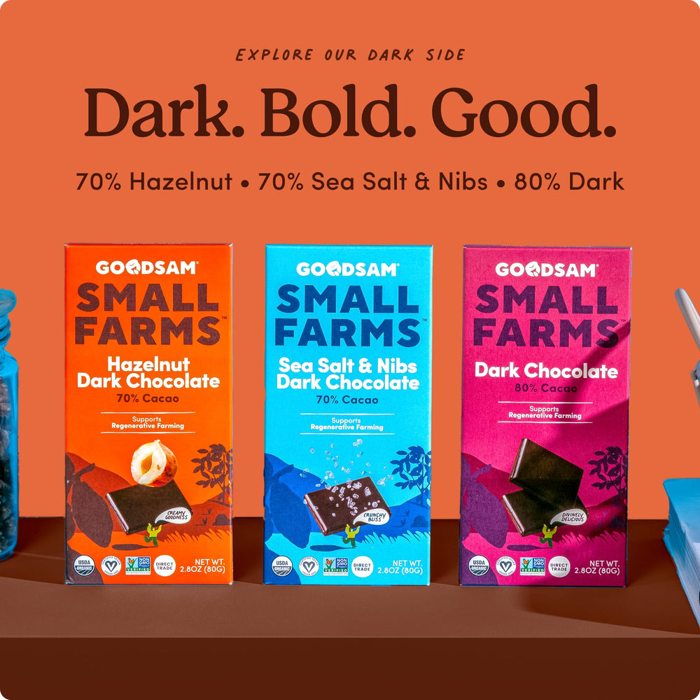 Goodsam small farm partnership scene, supports sustainable farming with fair practices
