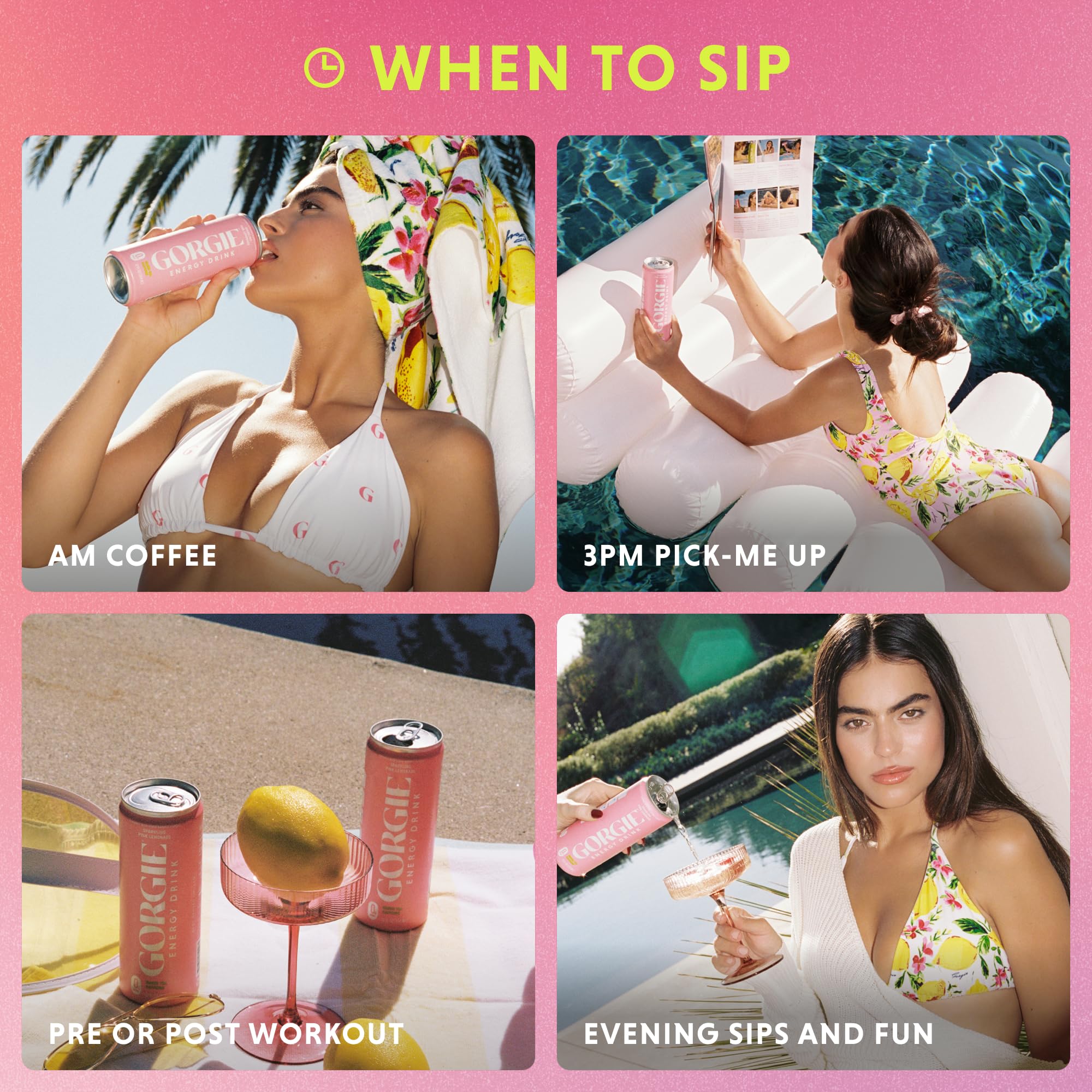 GORGIE Pink Lemonade on-the-go bottle for energizing moments