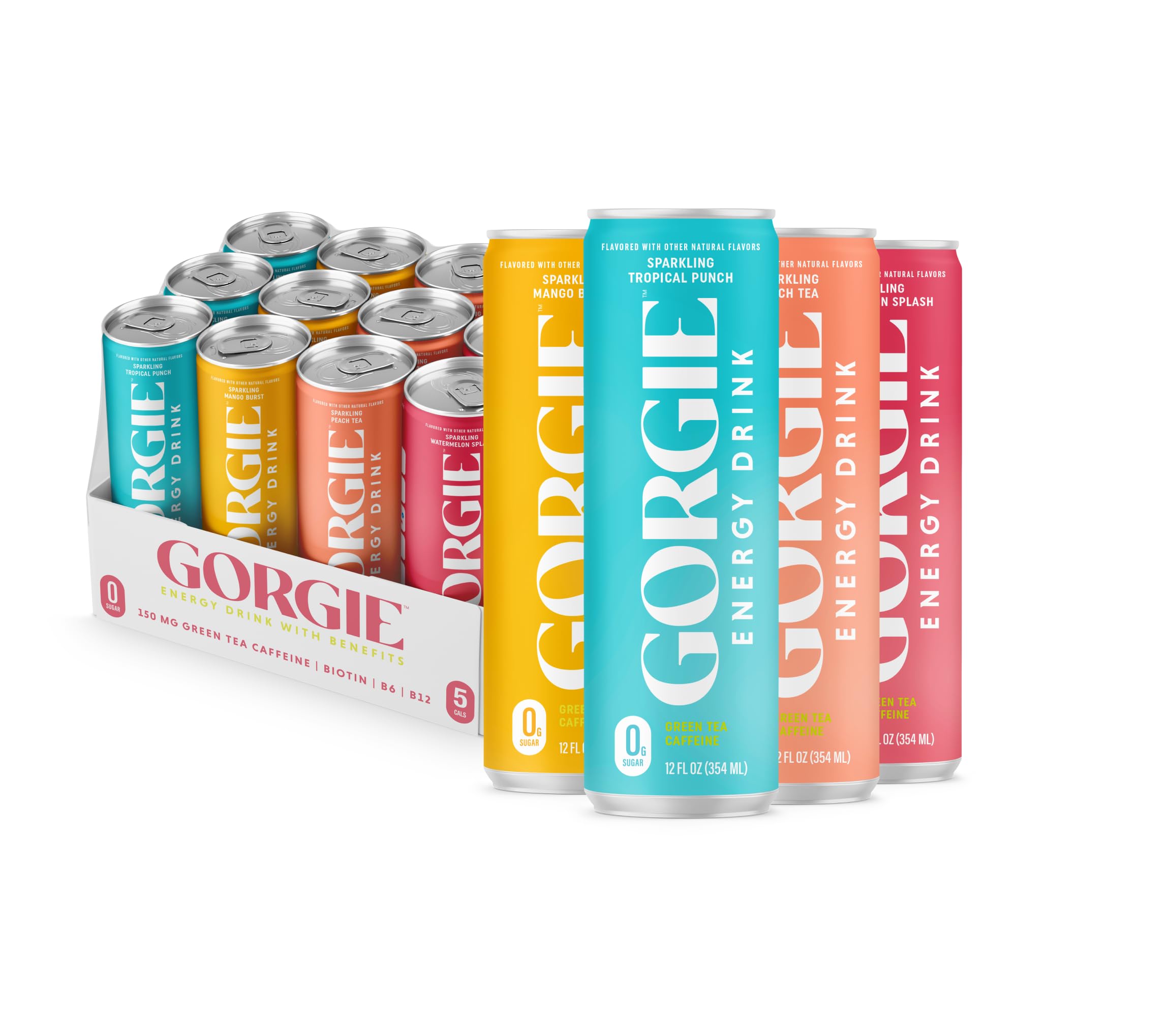 GORGIE lemon-lime sugar-free energy drink pour for a crisp citrus lift.