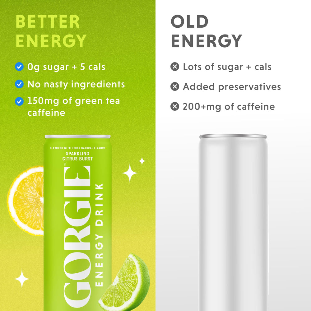 GORGIE Sugar Free Energy Drink with natural ingredients for clean energy.