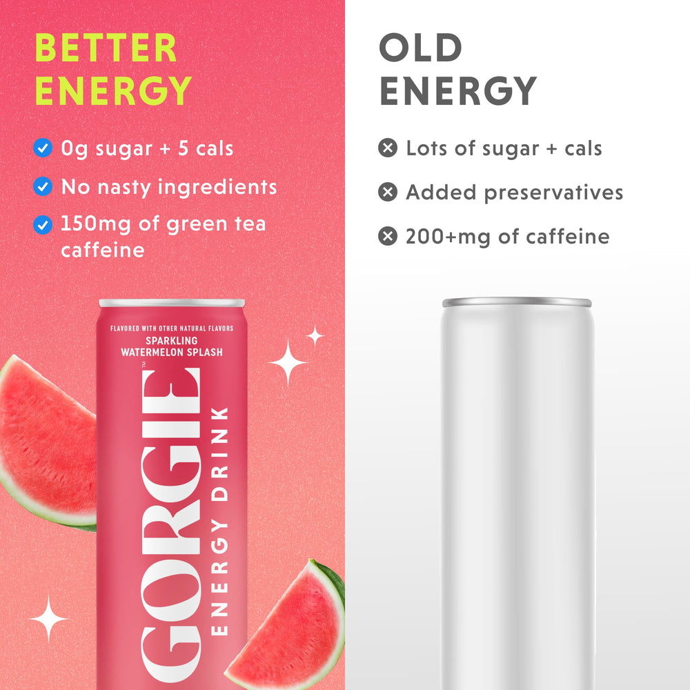 GORGIE Watermelon Crush can beside gym bag suggests post-workout pick-me-up.