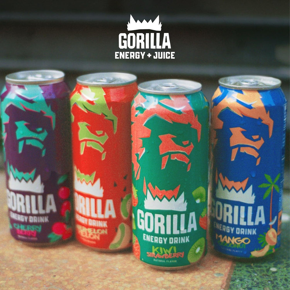 Gorilla Energy Variety Pack display showcases all five flavors together.